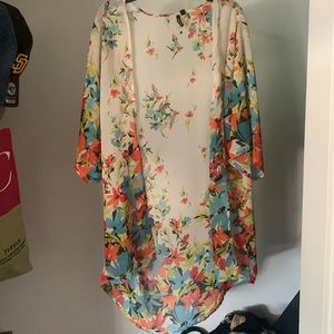 Heartsoul Floral Print Mesh Cardigan
